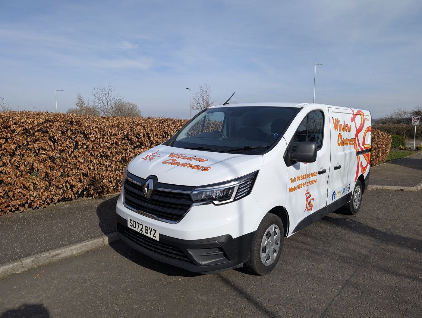 RS Window Cleaners van in Fife